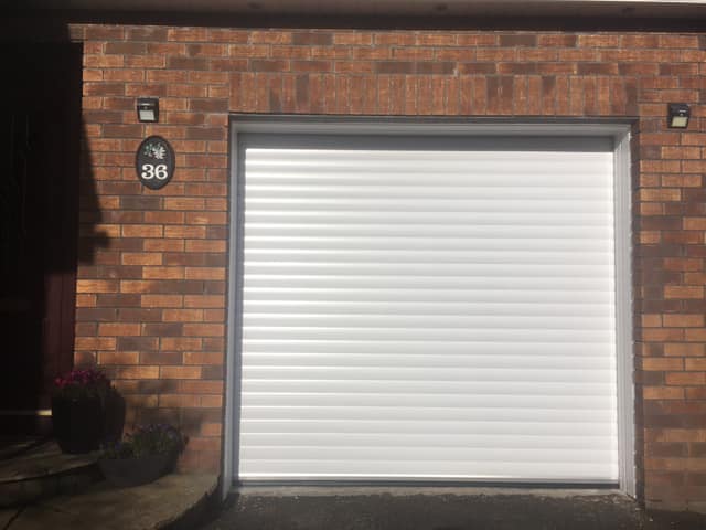 White garage door