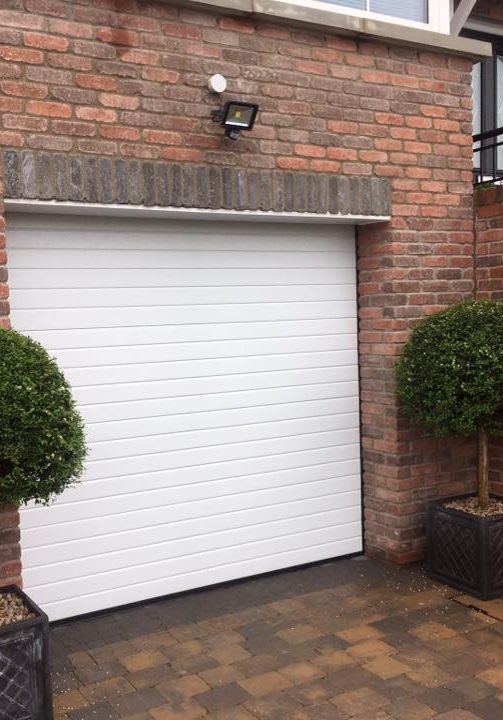 White garage door